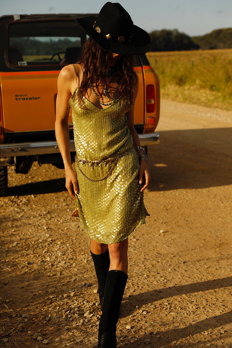 Lady Stardust Beaded Silk Mini Dress