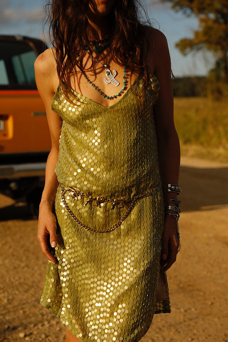 Lady Stardust Beaded Silk Mini Dress