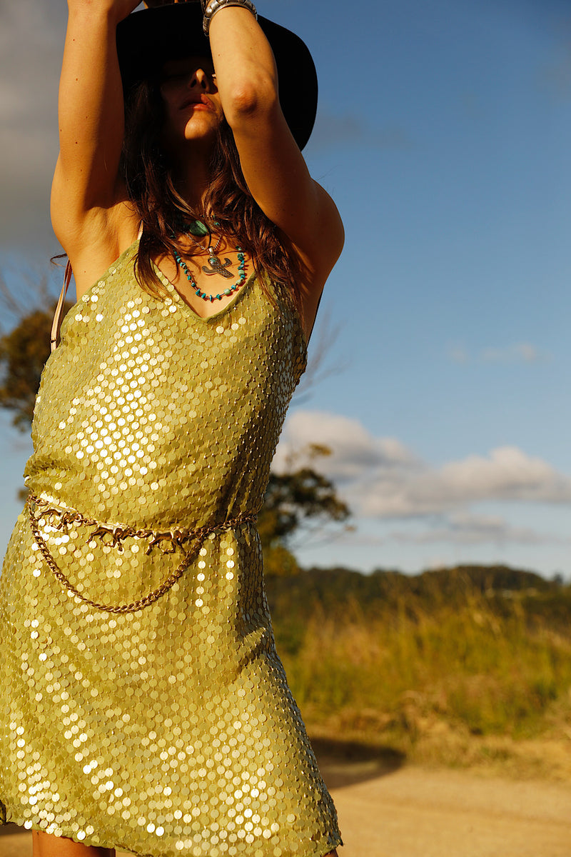 Lady Stardust Beaded Silk Mini Dress