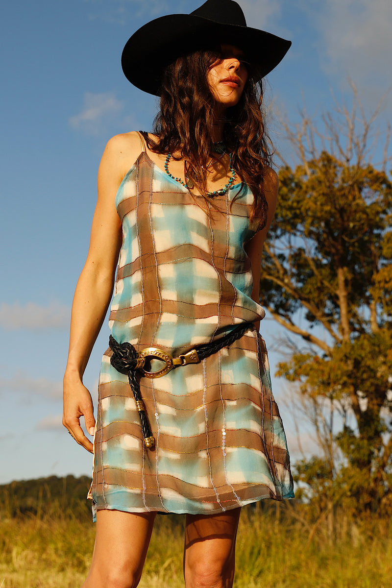 Braided Leather + Brass Lariat Belt