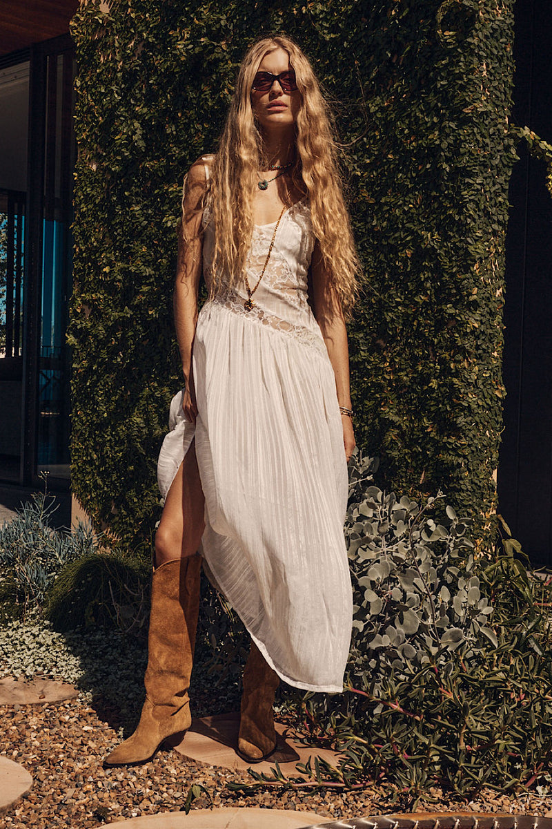 Take My Breath Away Silk Dress - White