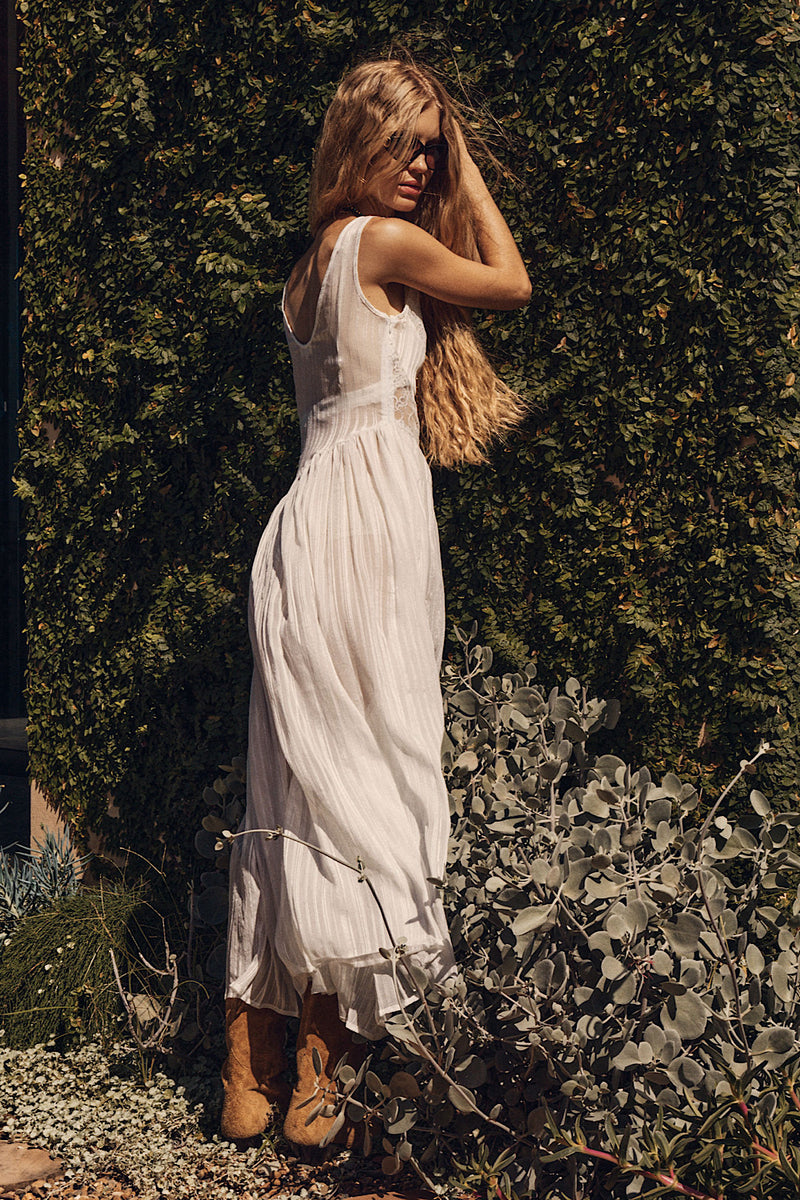 Take My Breath Away Silk Dress - White