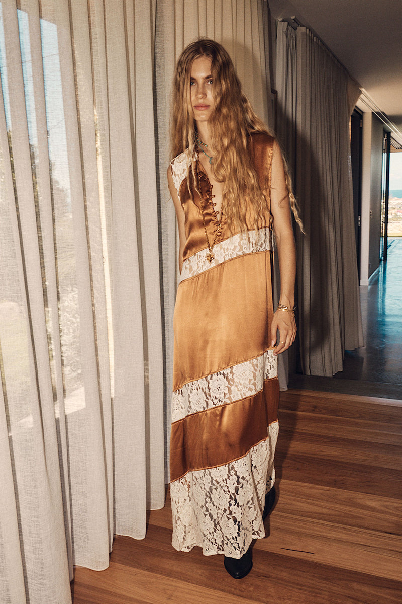 Valley Song Silk + Lace Slip Dress