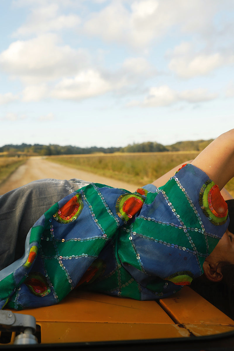 Starman Silk + Sequin Kimono Jacket - Multi