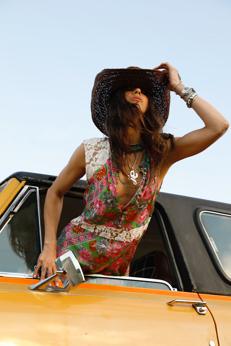 Valley Song Silk + Lace Dress - Floral