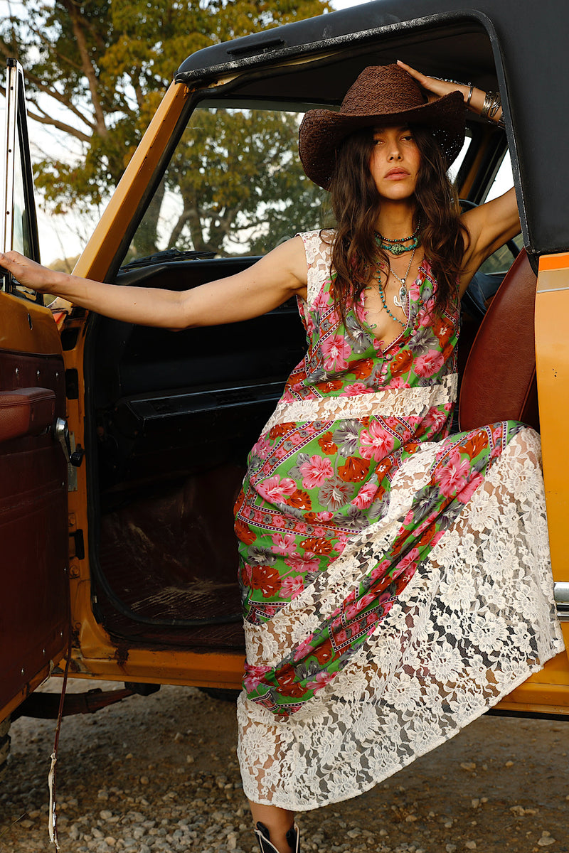 Valley Song Silk + Lace Dress - Floral