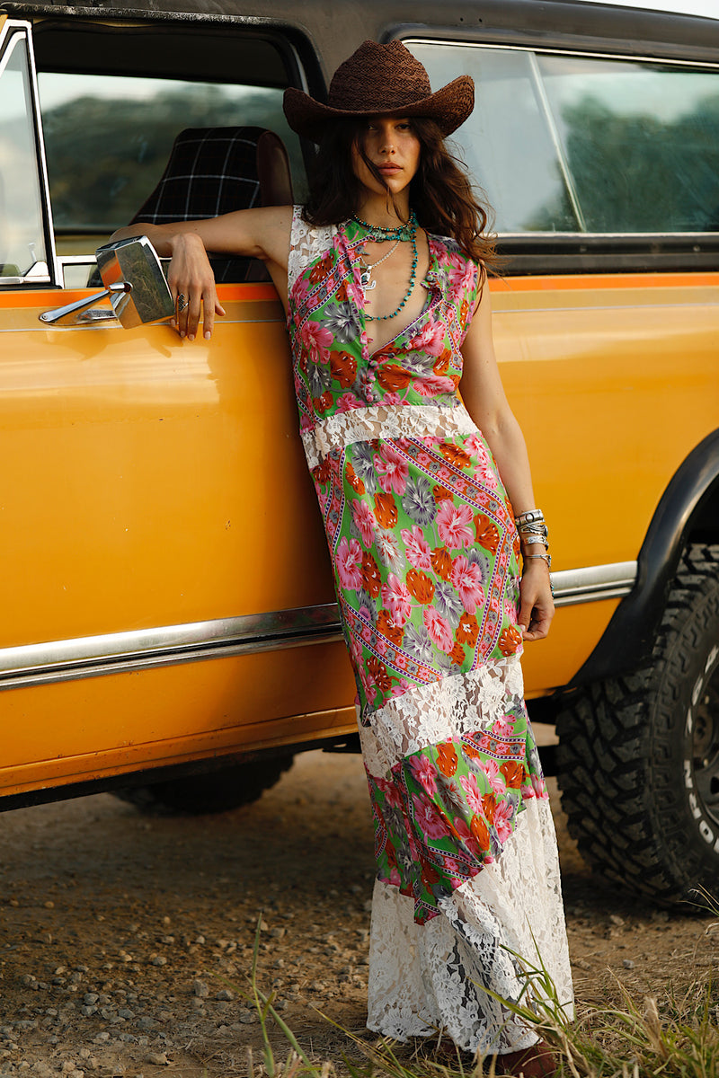 Valley Song Silk + Lace Dress - Floral