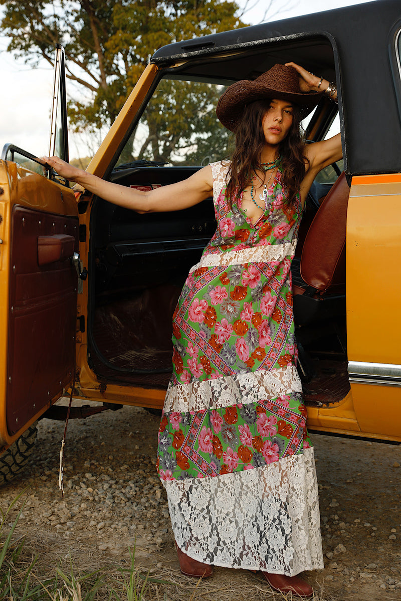 Valley Song Silk + Lace Dress - Floral