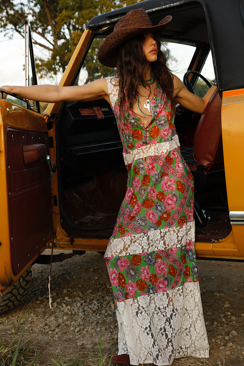 Valley Song Silk + Lace Dress - Floral