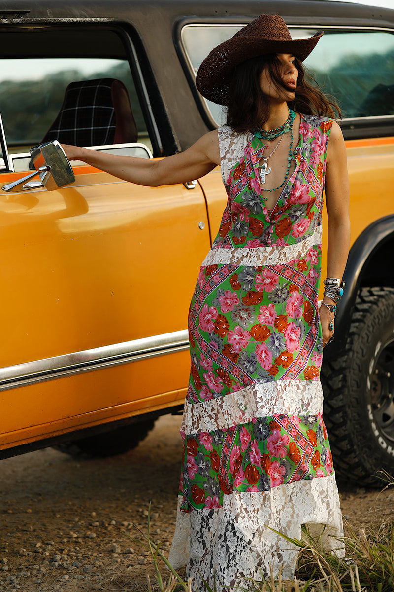 Valley Song Silk + Lace Dress - Floral