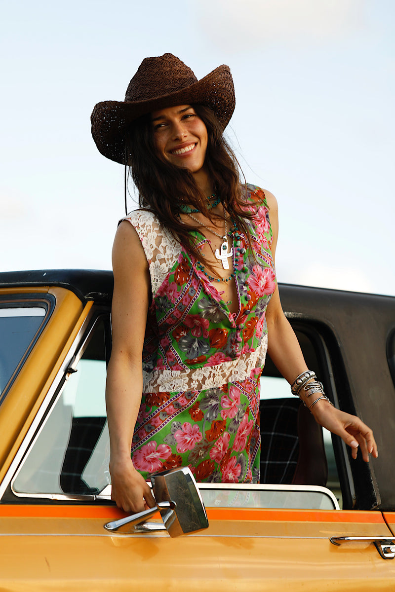 Valley Song Silk + Lace Dress - Floral