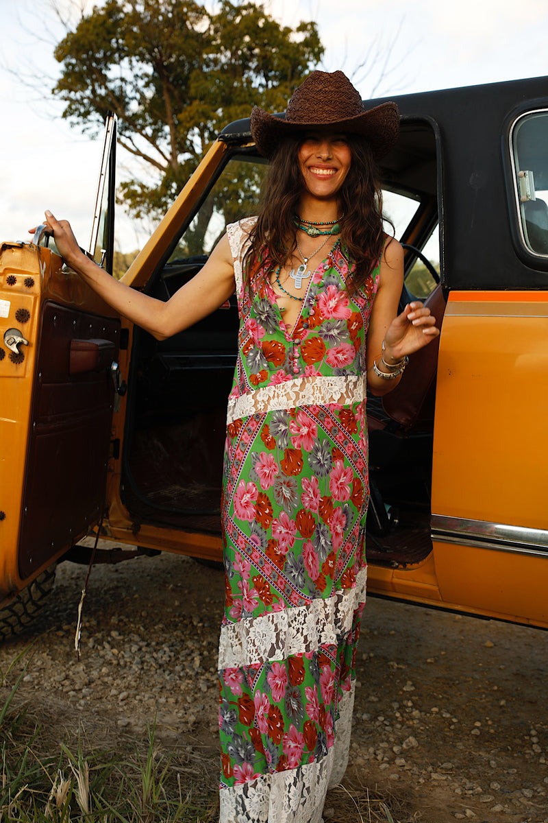 Valley Song Silk + Lace Dress - Floral