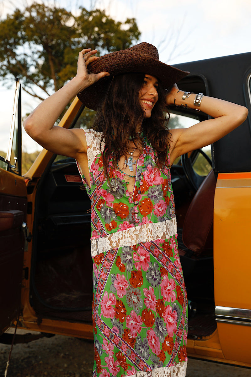 Valley Song Silk + Lace Dress - Floral