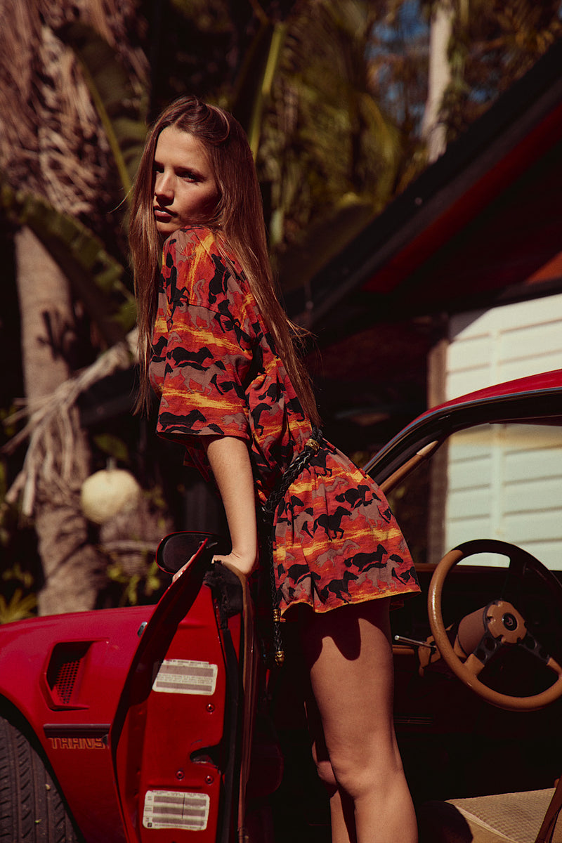 Old Man Canyon Oversized T-Shirt Dress - Sundown