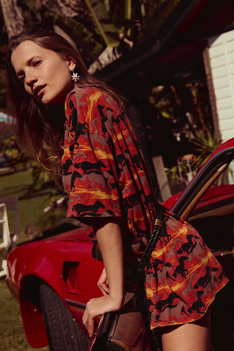 Old Man Canyon Oversized T-Shirt Dress - Sundown