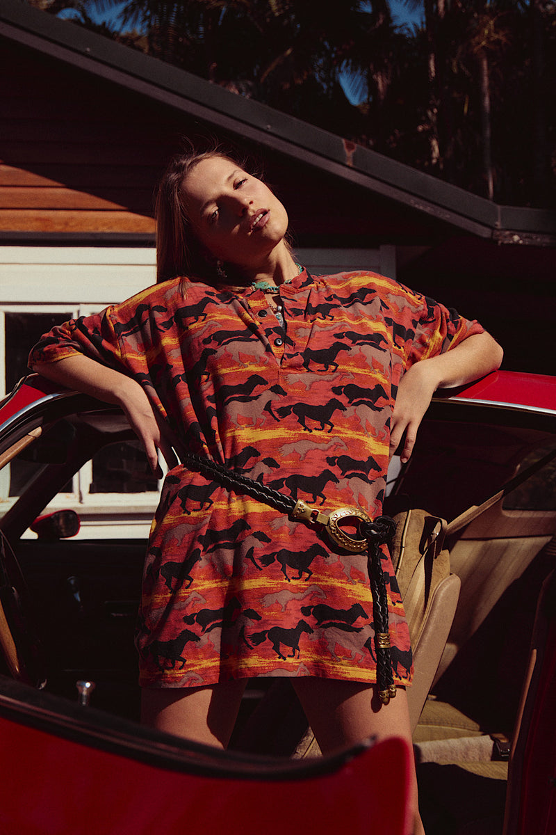 Old Man Canyon Oversized T-Shirt Dress - Sundown