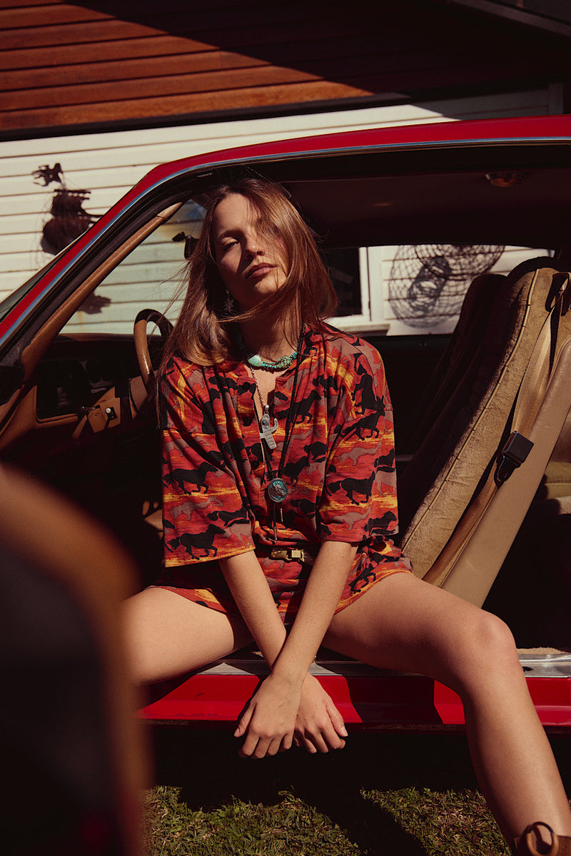Old Man Canyon Oversized T-Shirt Dress - Sundown