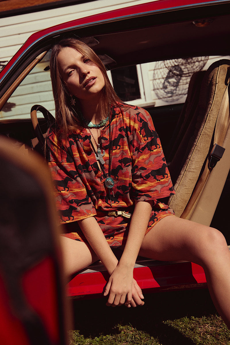 Old Man Canyon Oversized T-Shirt Dress - Sundown