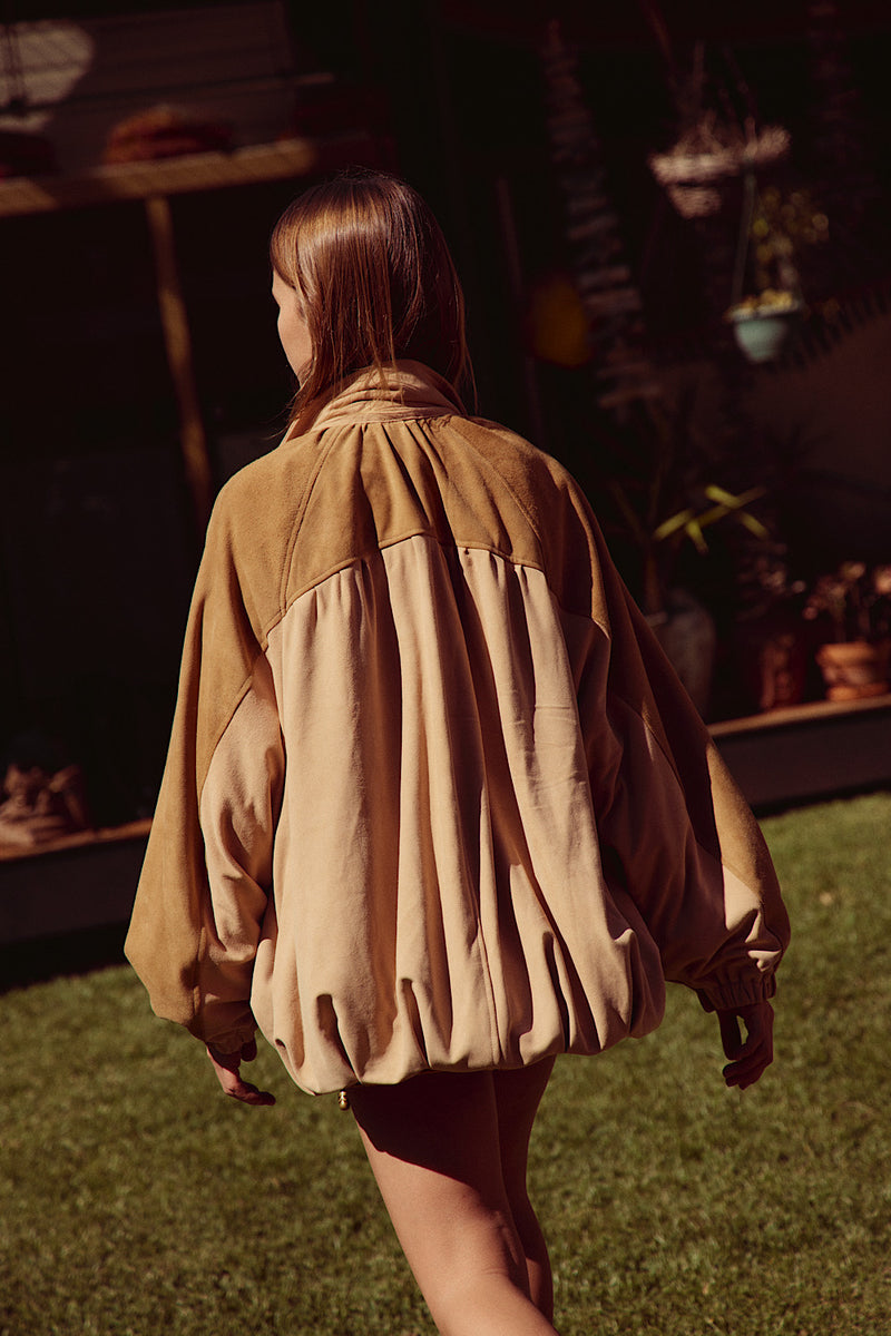 Canyon Ride Suede Slouch Bomber Jacket