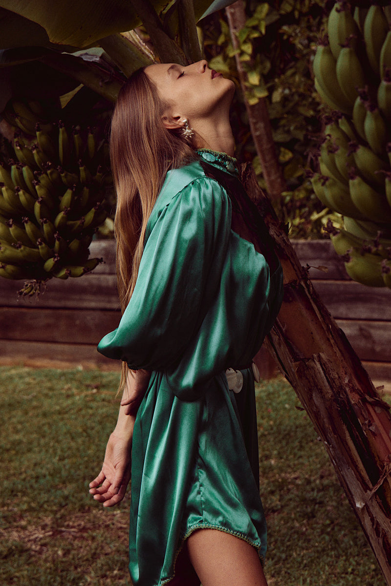 Sweet Caroline Silk Satin + Organza Mini Dress