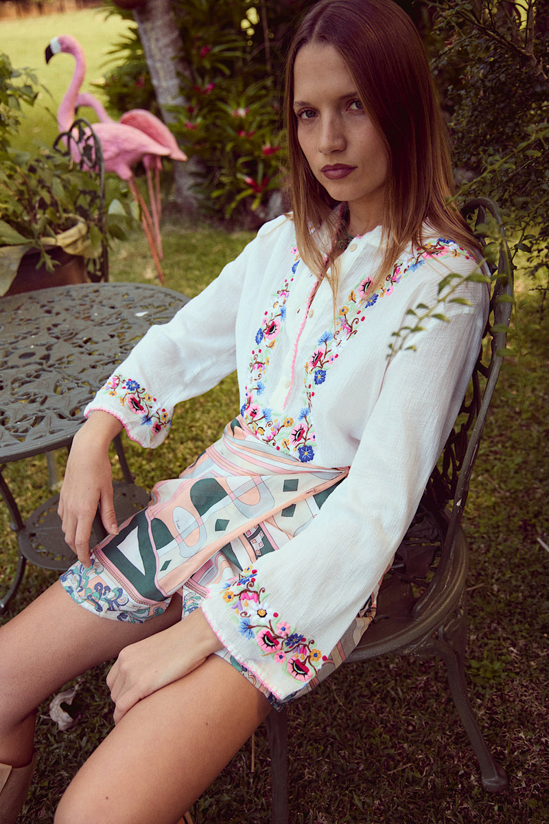 Lady of the Island Silk Wrap Mini Skirt - Minori