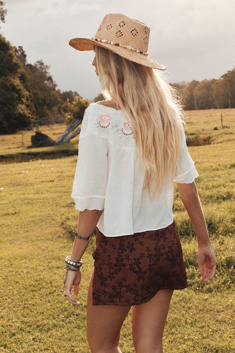 Arabella Cotton Embroidered Blouse