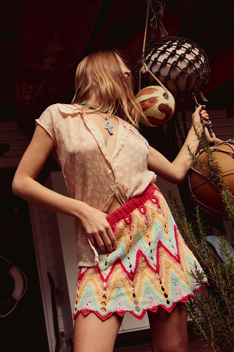 Summer Breeze Silk Blouse - Pink Floral