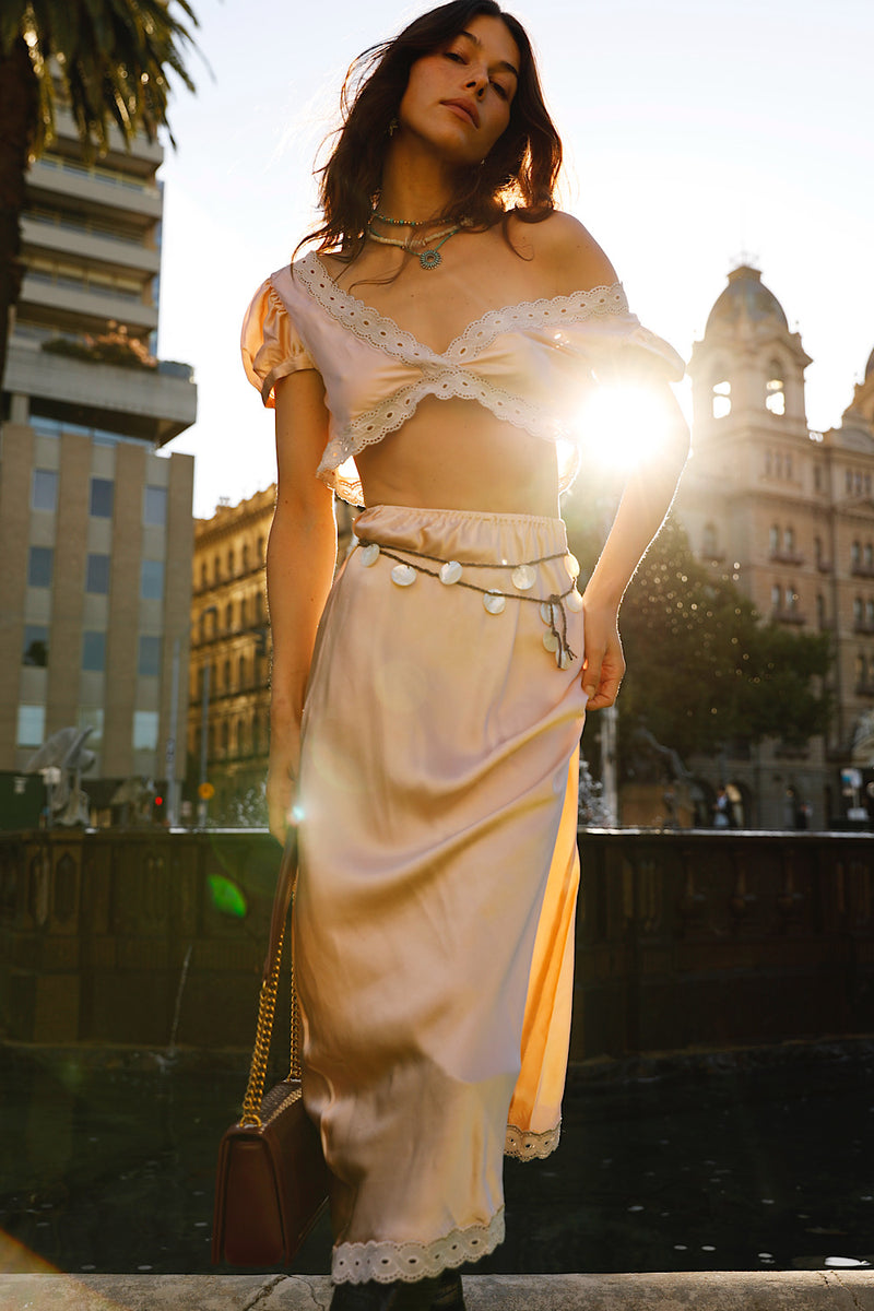 Ain’t No Sunshine Silk Satin + Lace Slip Set