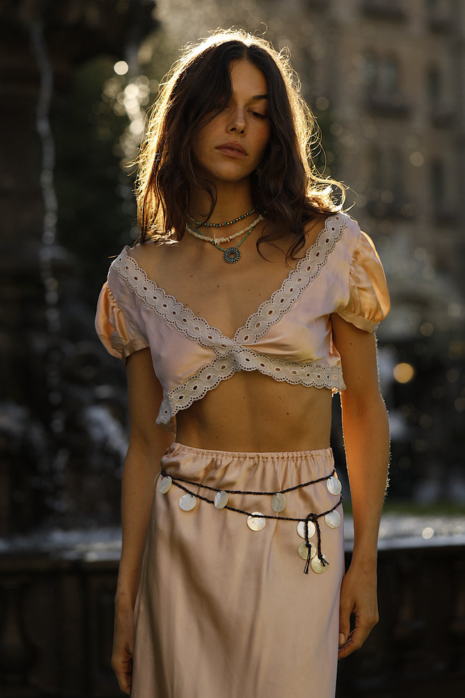 Ocean Eyes Braided Shell Disc Belt