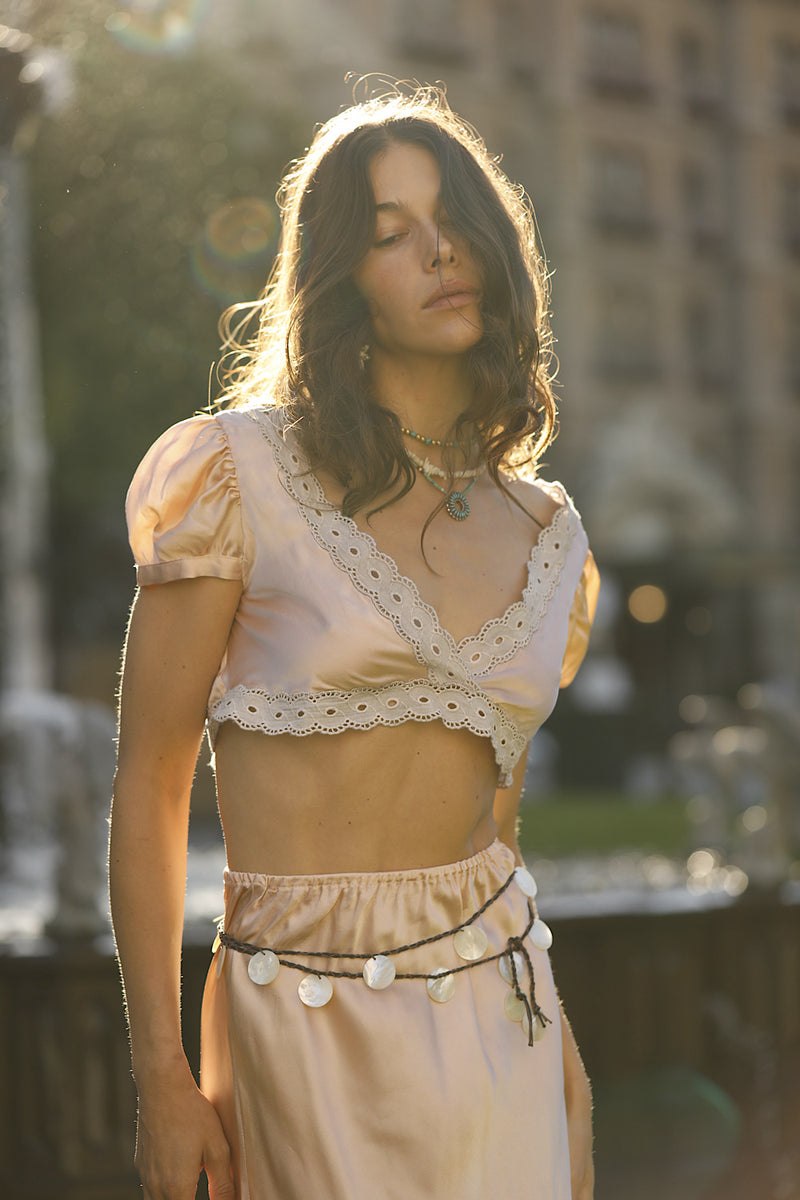 Ocean Eyes Braided Shell Disc Belt