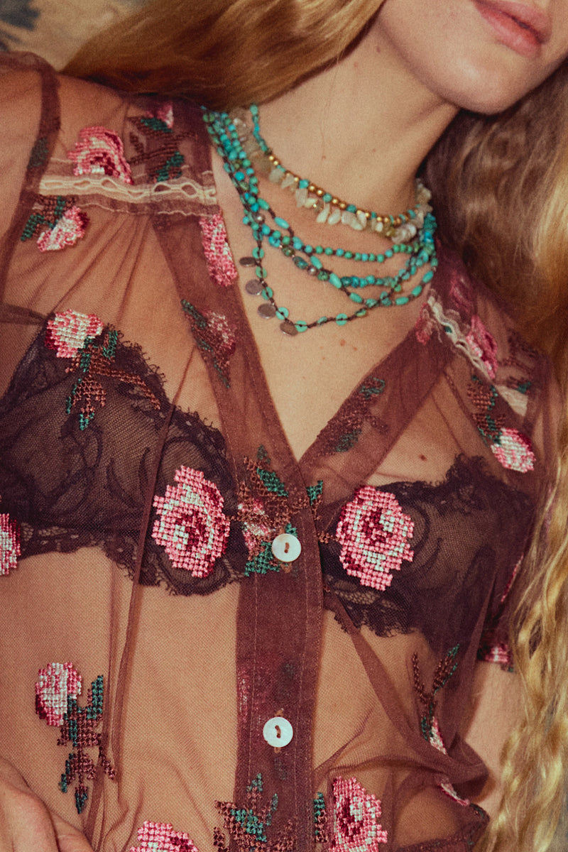 Last Night Tulle Embroidered Maxi Dress