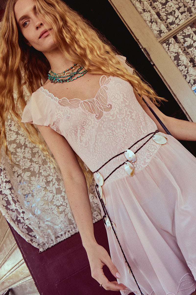Darling Be Home Soon Silk + Lace Mini Dress