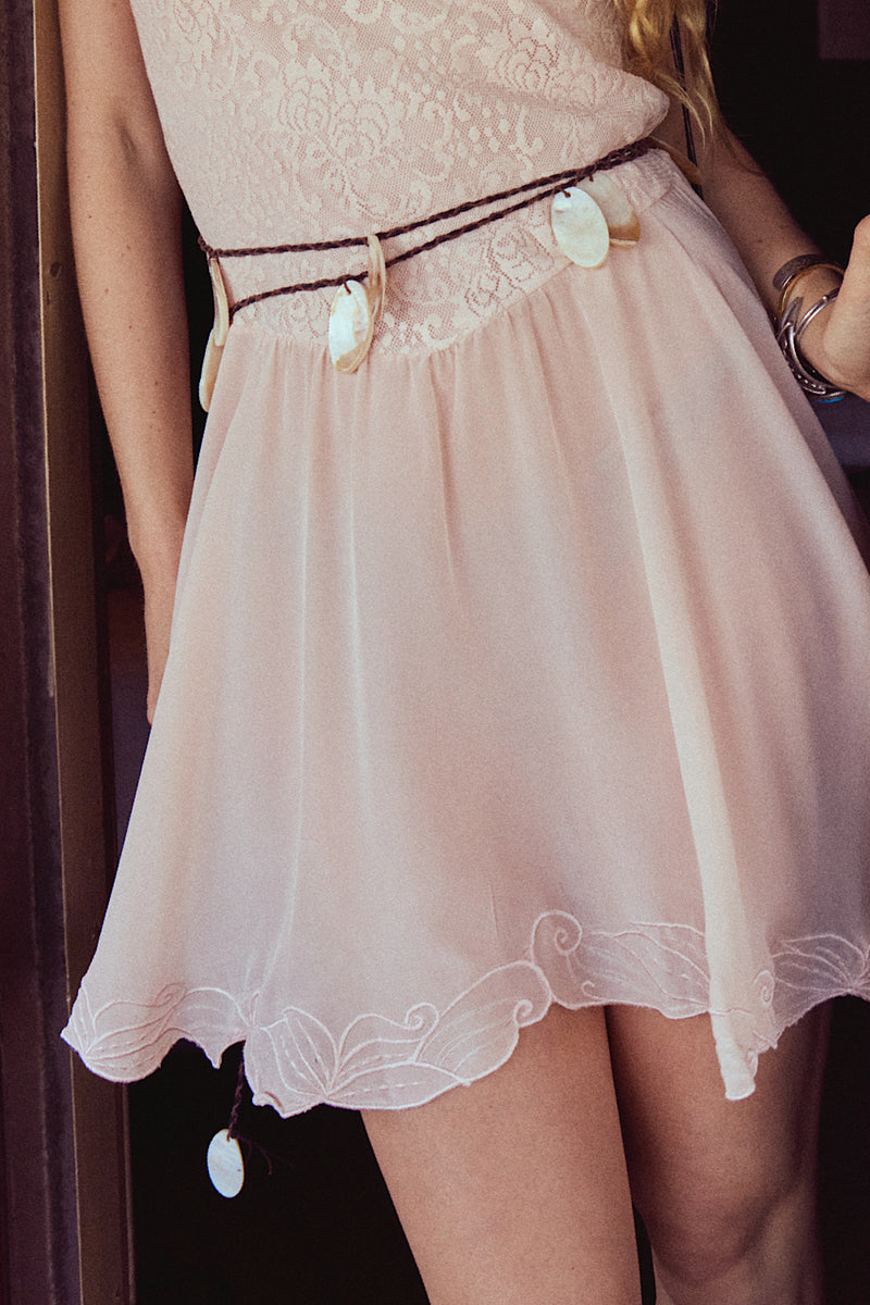 Darling Be Home Soon Silk + Lace Mini Dress