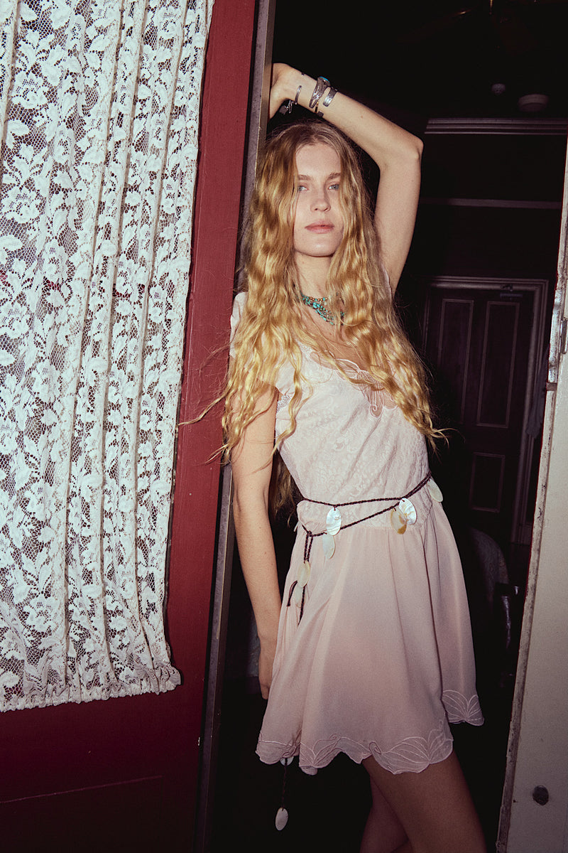 Darling Be Home Soon Silk + Lace Mini Dress