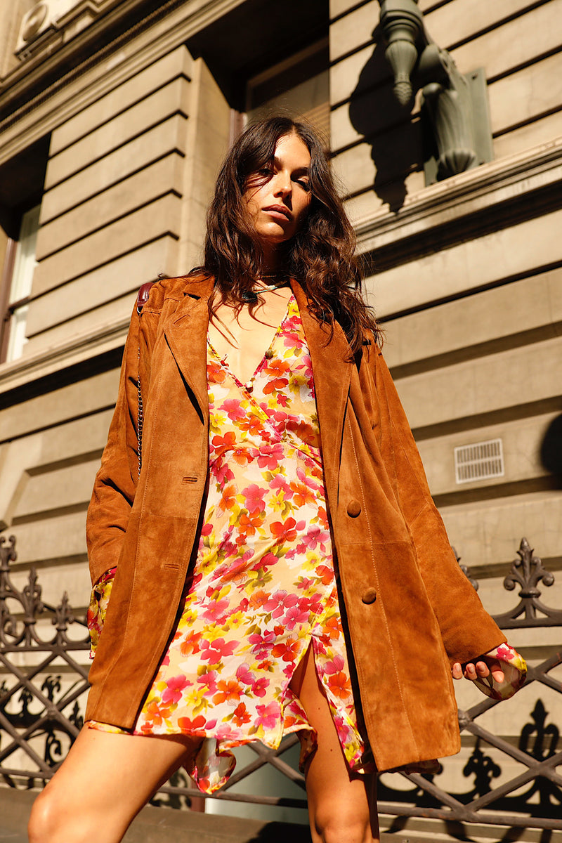 Kiss Me Quick Silk Flare Sleeve Mini Dress