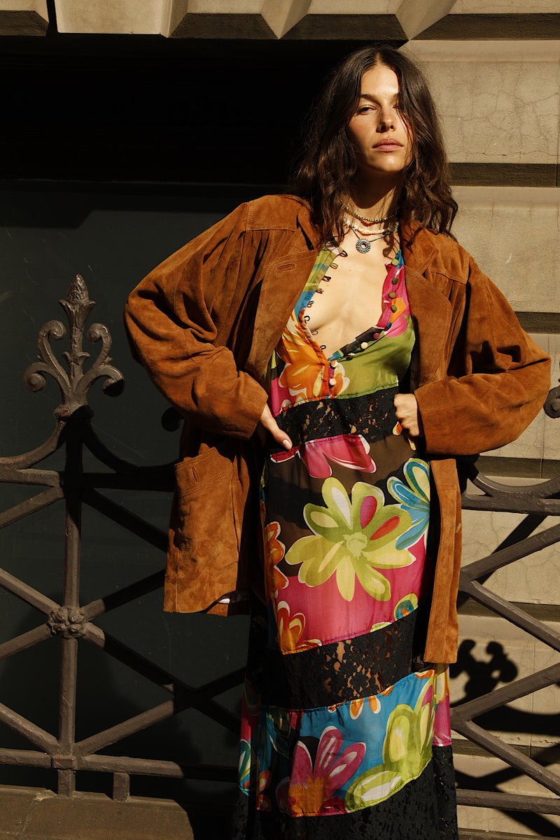 Sunshine of Your Love Silk + Lace Dress
