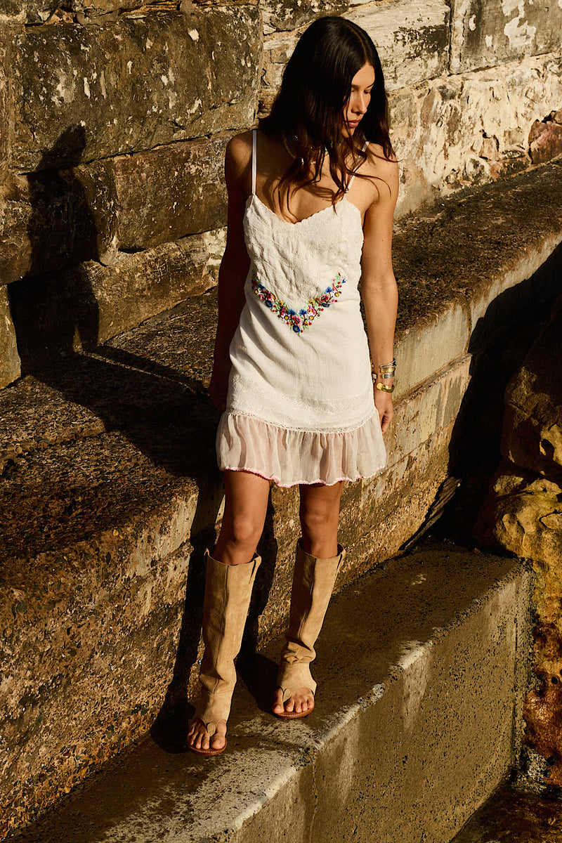 Drift Away Suede Open Toe Boots - Tan