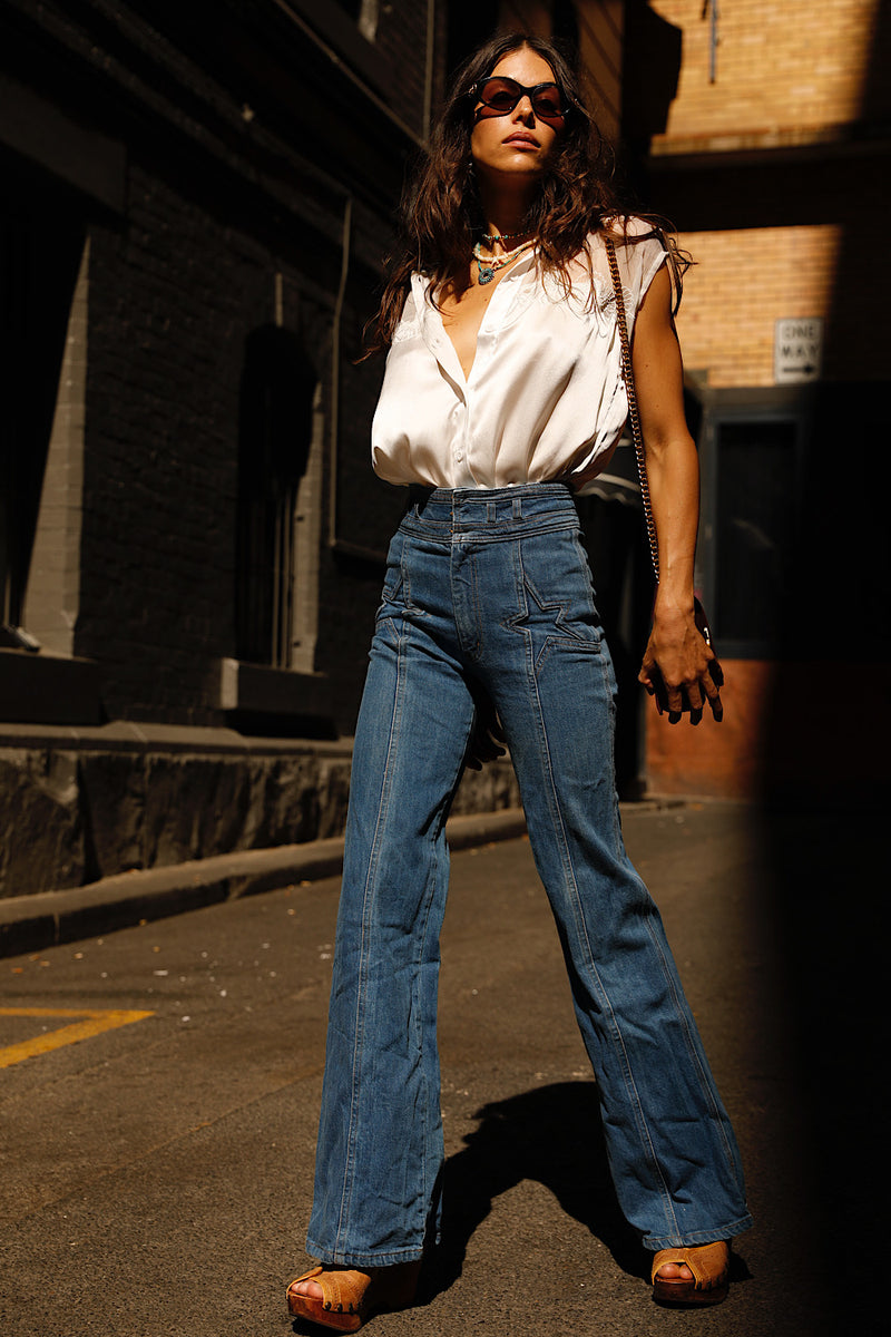 Nights in White Silk Silk Blouse