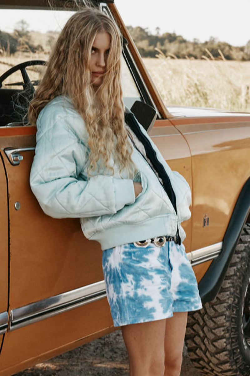 Coconut Grove Velvet Embroidered Reversible Bomber Jacket