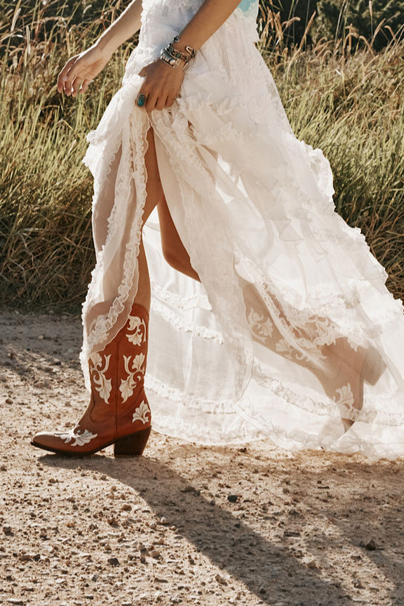 Sunshine Lace + Silk Skirt - Ivory