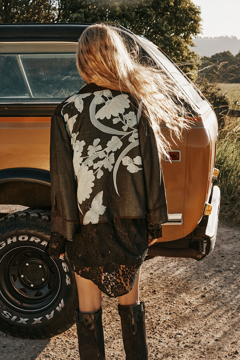 Die With A Smile Silk Satin + Lace Shirt