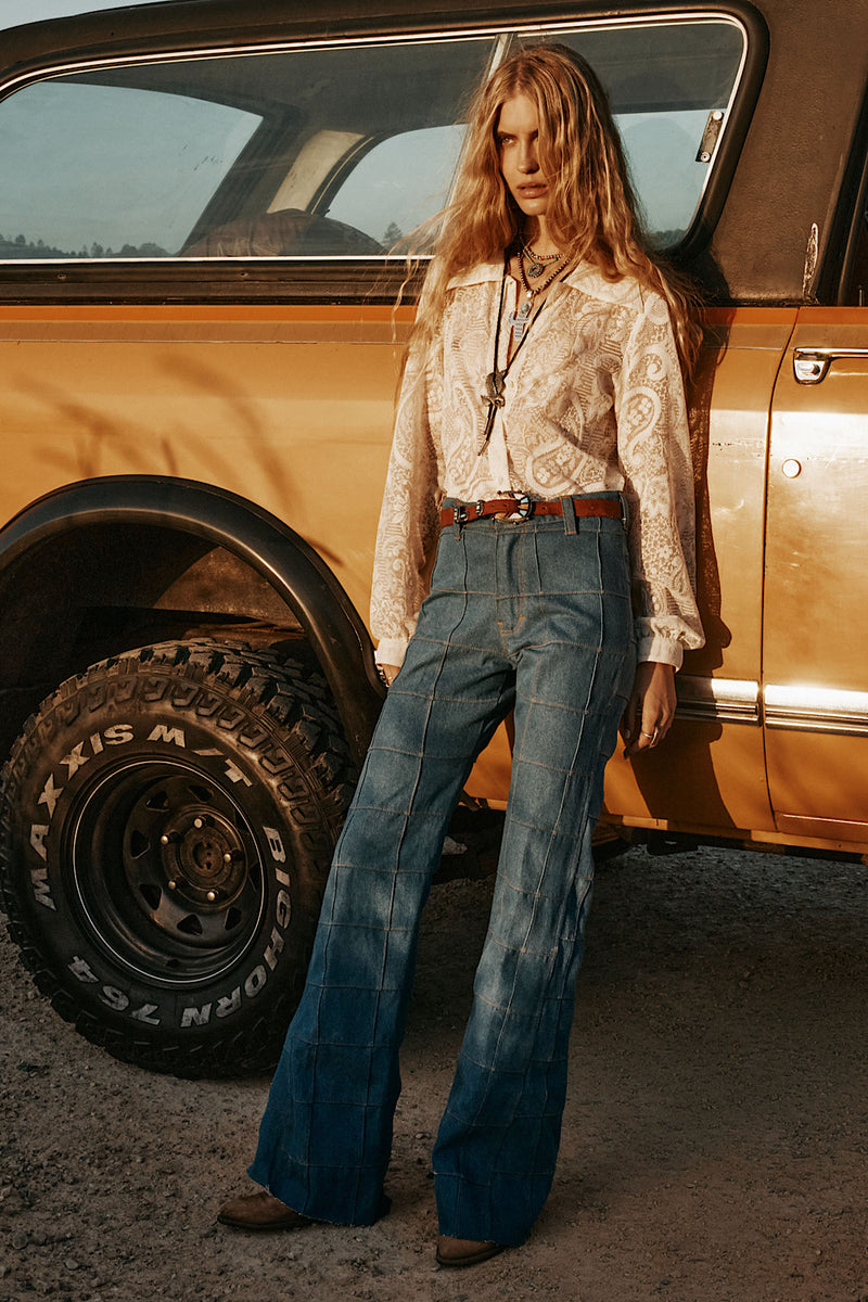 Long Train Runnin' Patchwork Denim Flares