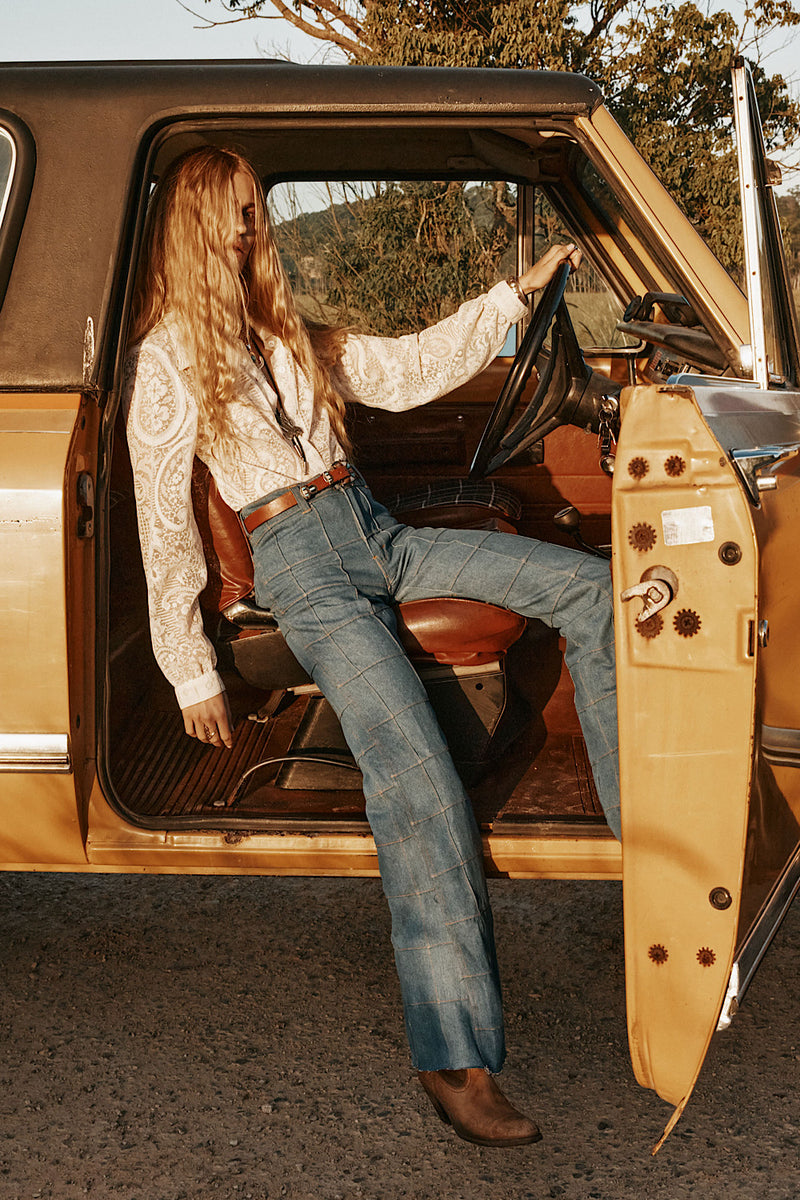 Sweet Virginia Paisley Lace Long Sleeve Shirt