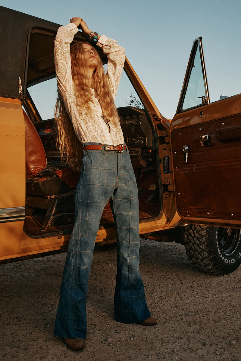 Long Train Runnin' Patchwork Denim Flares