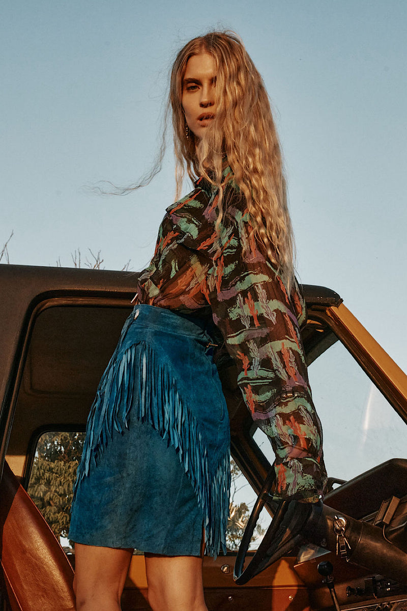 Black Water Silk Crinkle Oversized Shirt