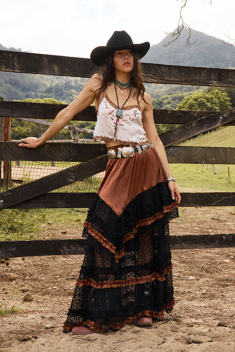 Sunshine Silk Skirt - Tobacco
