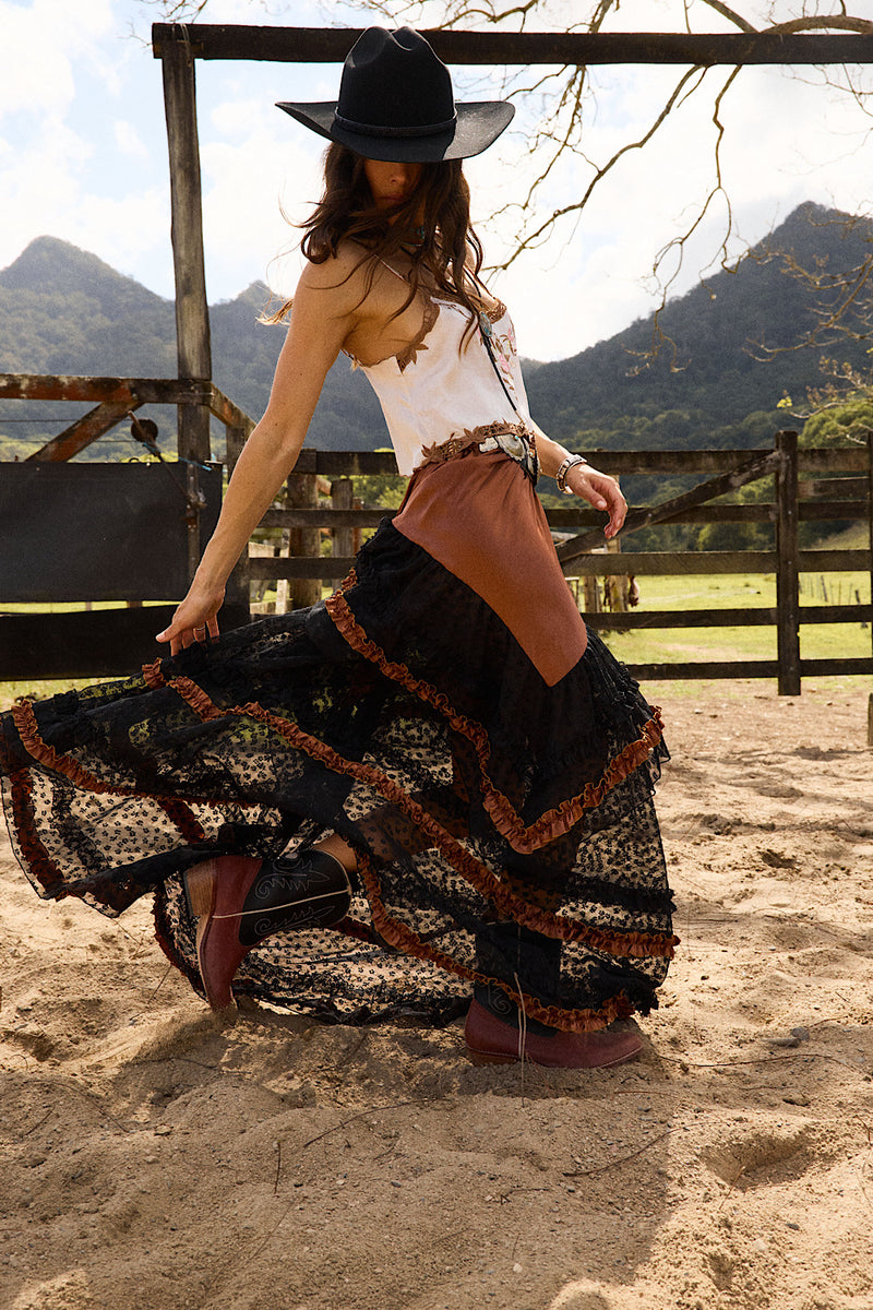 Sunshine Silk Skirt - Tobacco