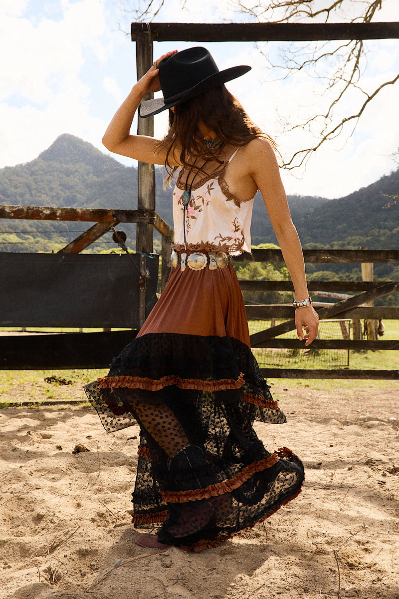 Sunshine Silk Skirt - Tobacco