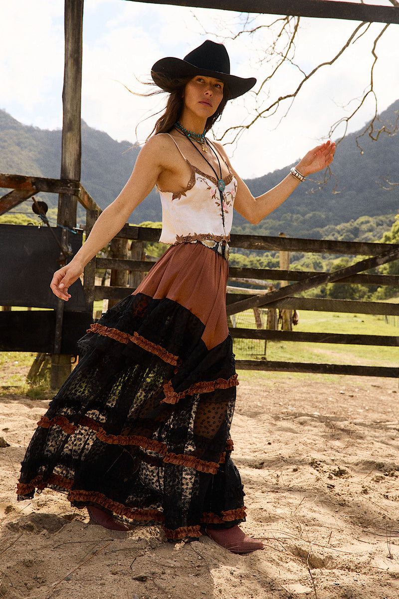 Sunshine Silk Skirt - Tobacco