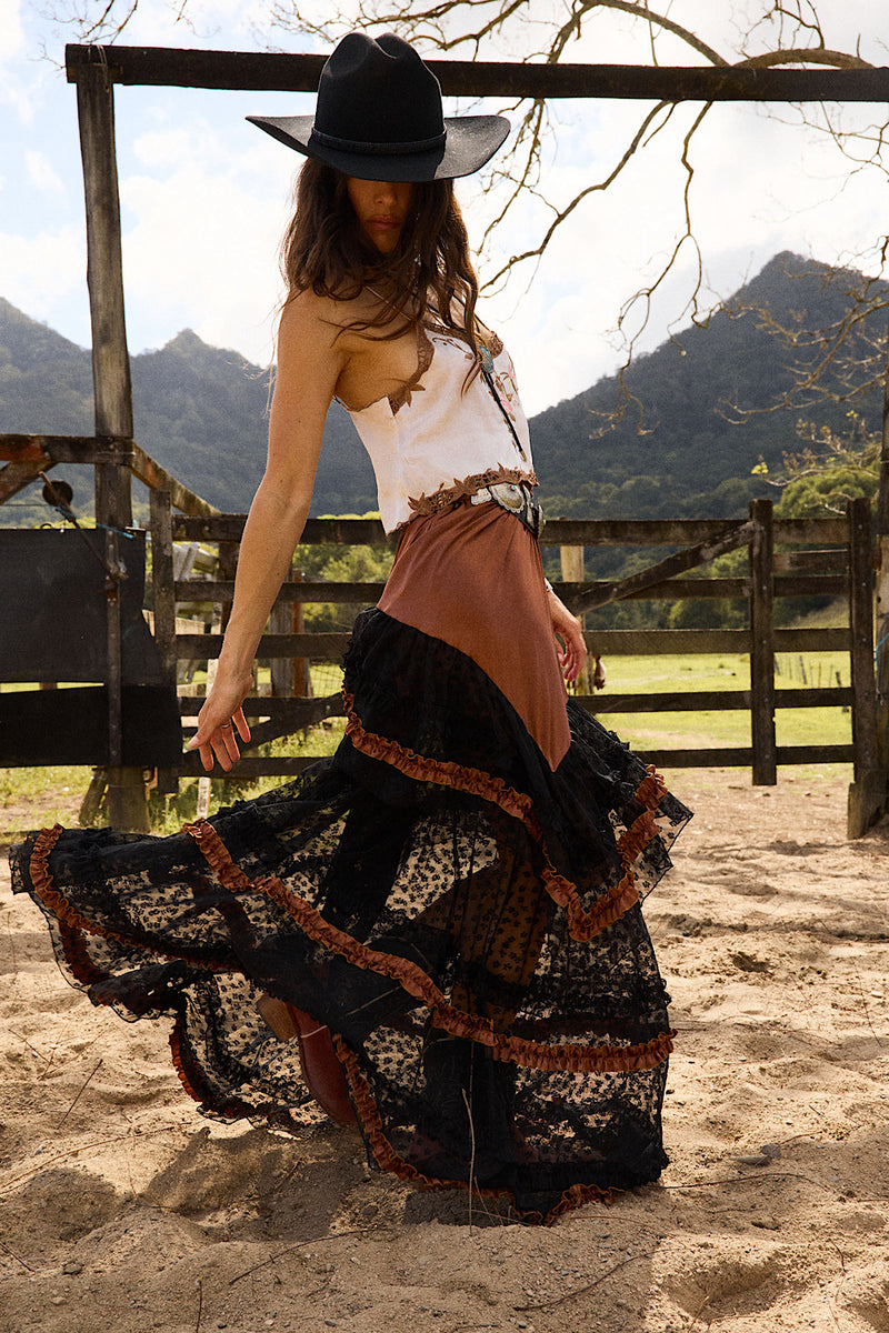 Sunshine Silk Skirt - Tobacco